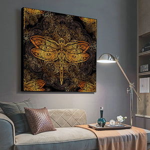 Abstract Bohemia Style Canvas Painting Nordic Figure Wing Butterfly Wall Art Posters