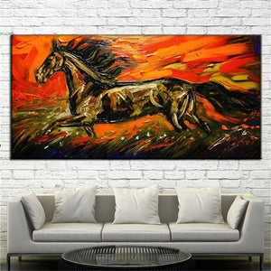 home Decor wall art Oil paint horse canvas art painting Sofa backdrop