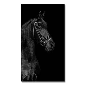 Black and White Horse Lion Tiger Canvas Art Painting Posters and Prints