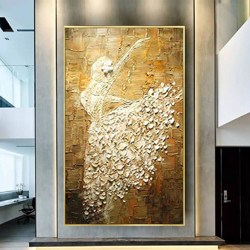 Modern Handmade Oil Painting Abstract Ballet Show Art