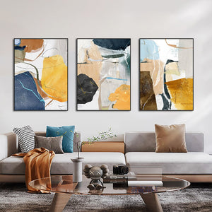 Abstract Geometric Canvas Painting Modern Nordic Posters And Prints Wall