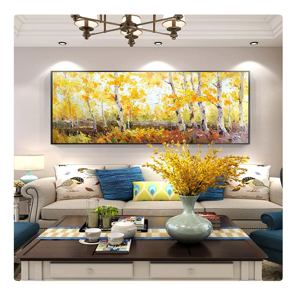 Indoor Birch Forest Mural For Living Room Decor