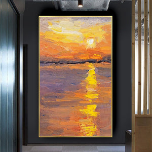 Original Handmade Color Knife Oil Painting Abstract Ocean