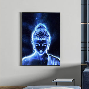 Abstract Blue Buddha Canvas Painting Modern Nordic Posters