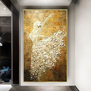 Modern Handmade Oil Painting Abstract Ballet Show Art