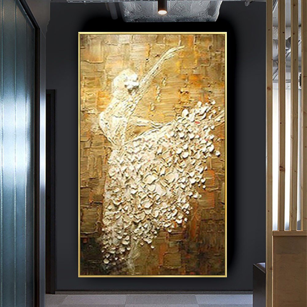 Modern Handmade Oil Painting Abstract Ballet Show Art