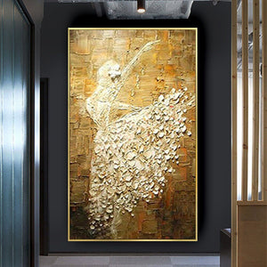 Modern Handmade Oil Painting Abstract Ballet Show Art