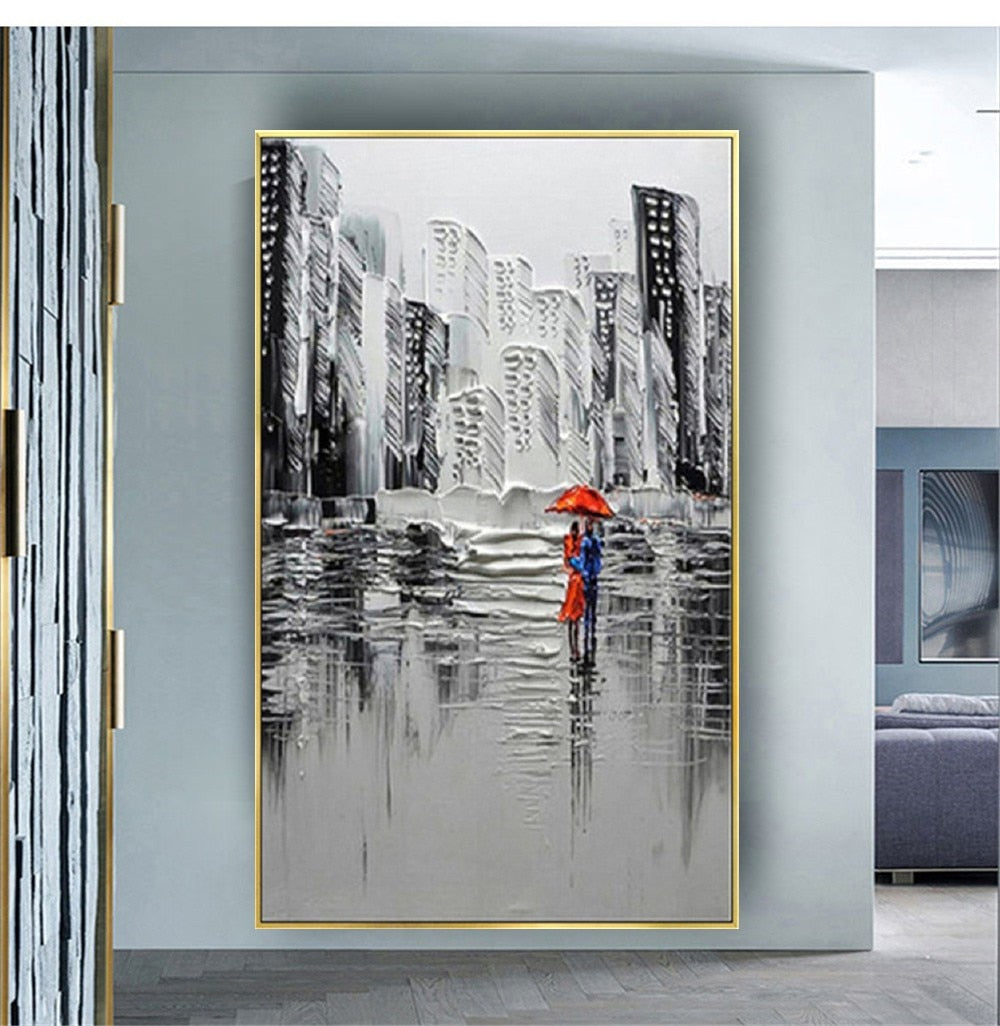 Oil Painting On Canvas Large Contemporary For Sleeping Room Wall Decor