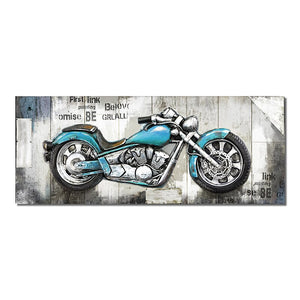 Abstract 3D Retro Motorcycle Oil Painting Printed On Canvas Motor Posters