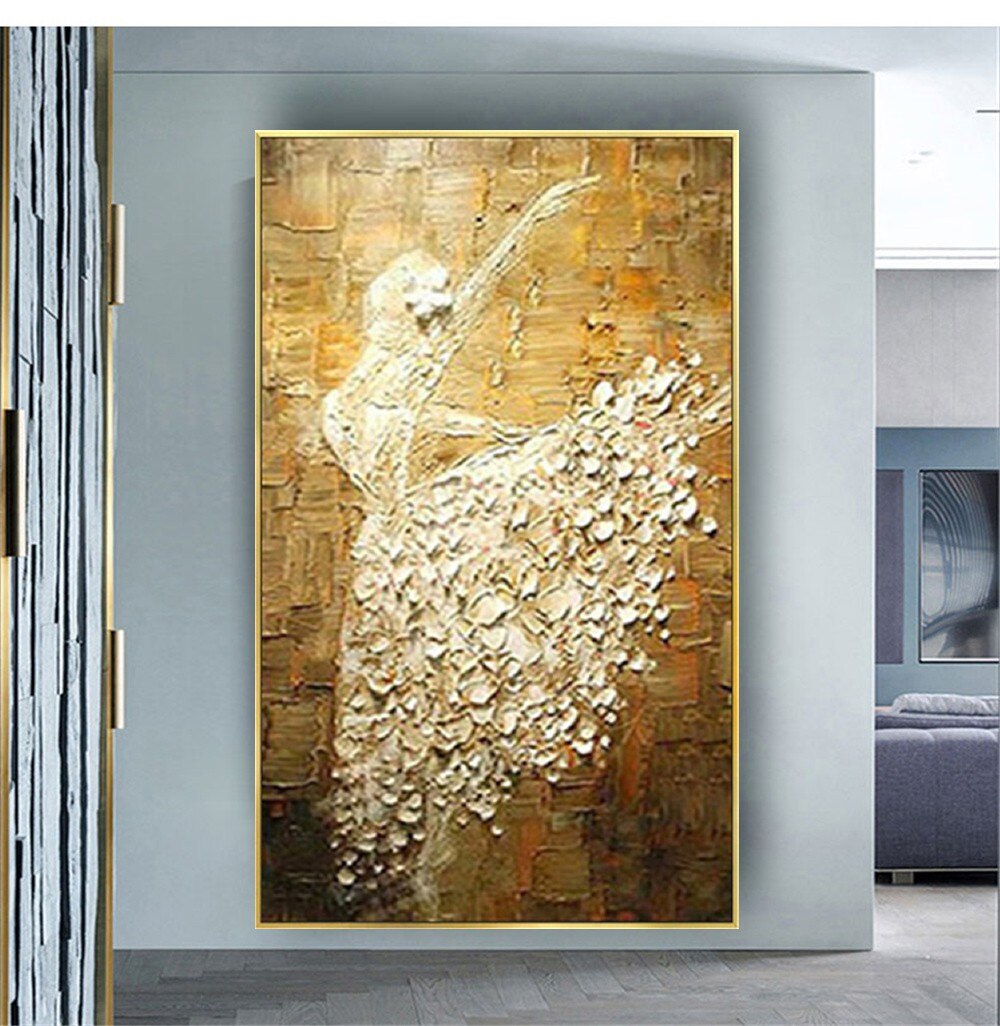 Modern Handmade Oil Painting Abstract Ballet Show Art