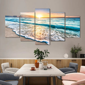 5Panel Abstract Sunset Landscape Canvas Painting Modern Scenery Posters