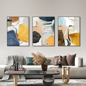 Abstract Geometric Canvas Painting Modern Nordic Posters And Prints Wall