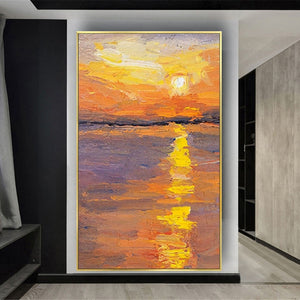 Original Handmade Color Knife Oil Painting Abstract Ocean