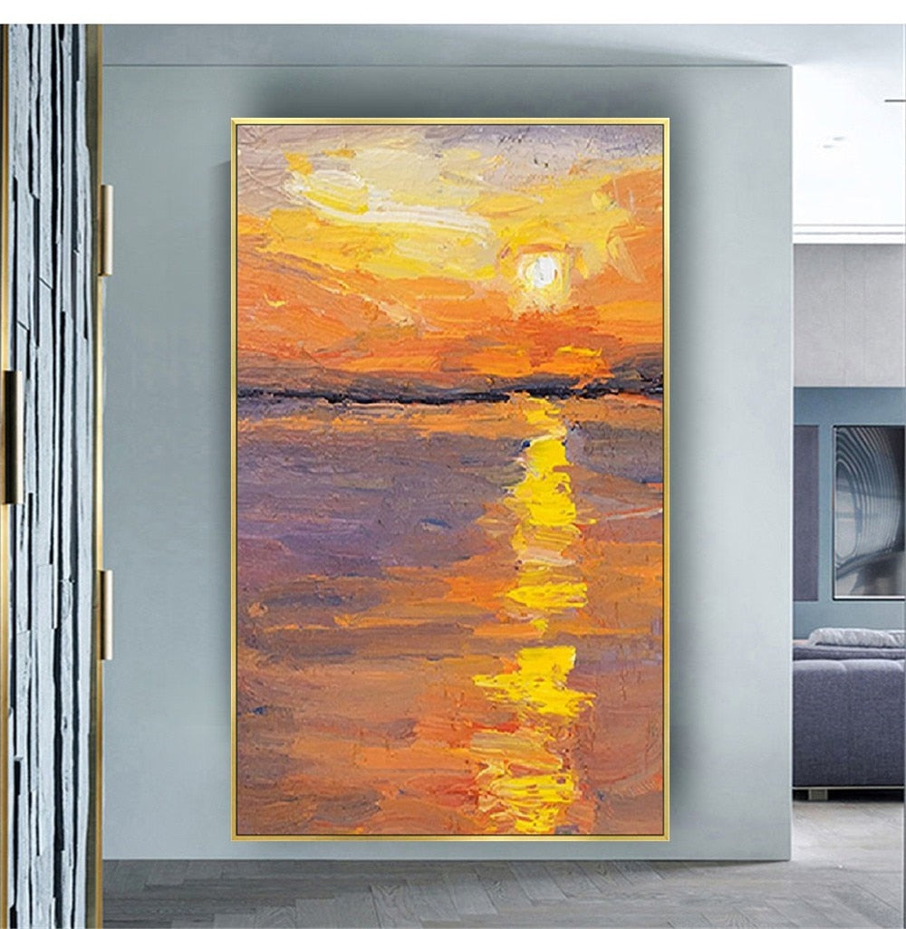 Original Handmade Color Knife Oil Painting Abstract Ocean