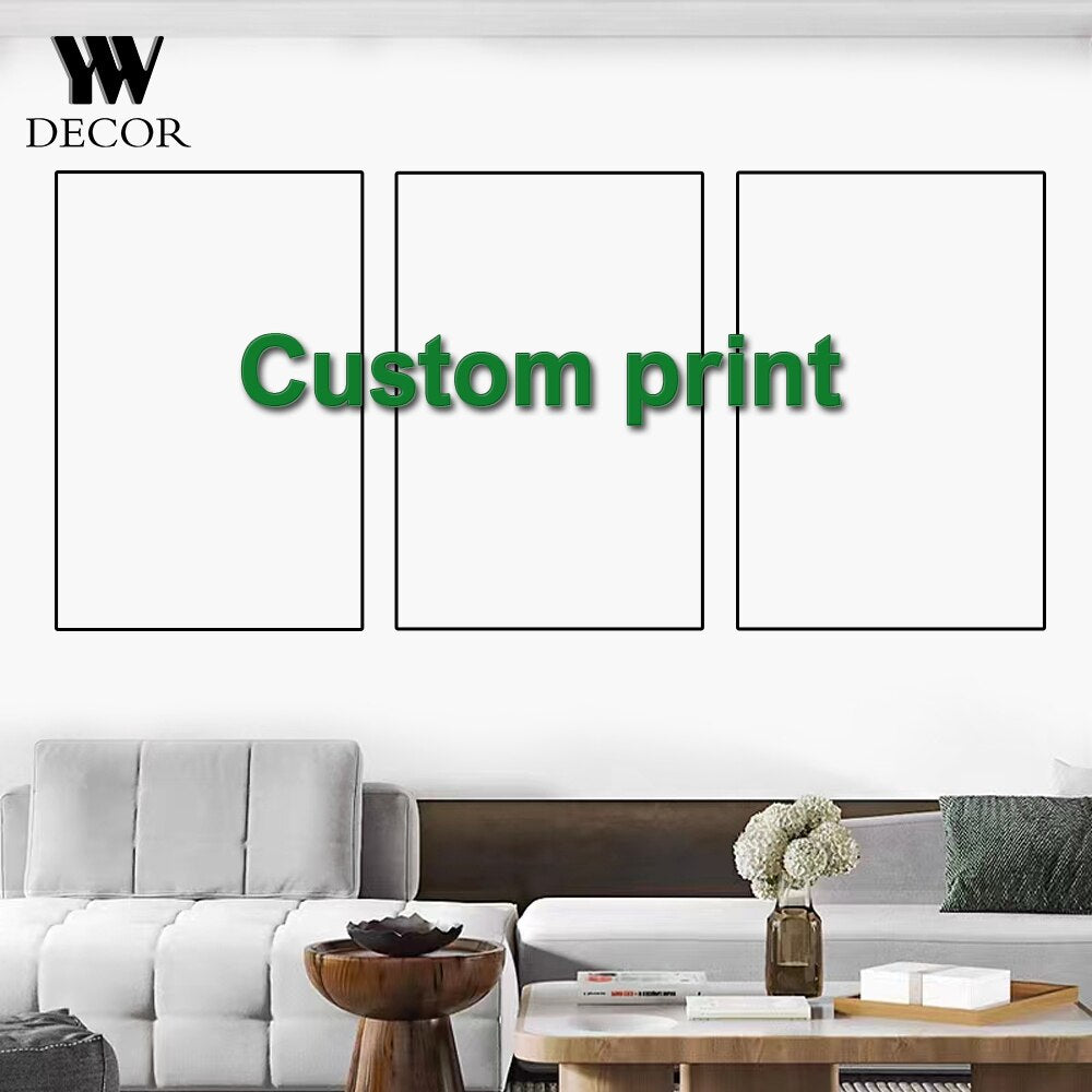 YWDECOR 3/5 Panal Set Custom Painting Canvas HD Print Customized Personalized Wall