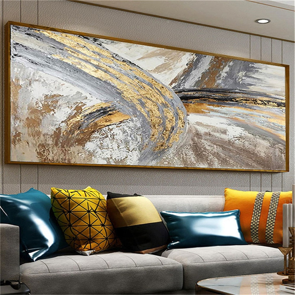 Handmade Canvas Oil Painting Abstract Room Large Home Trim Pictures