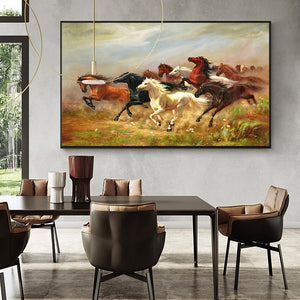 Wild Horses Animals Poster Canvas Wall Art Painting Prints Picture For Living