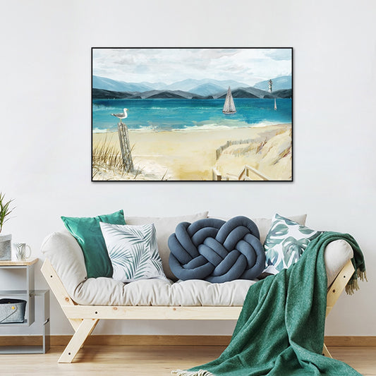 Abstract Mountain Sea Beach Painting On Canvas Nordic Cartoon Posters
