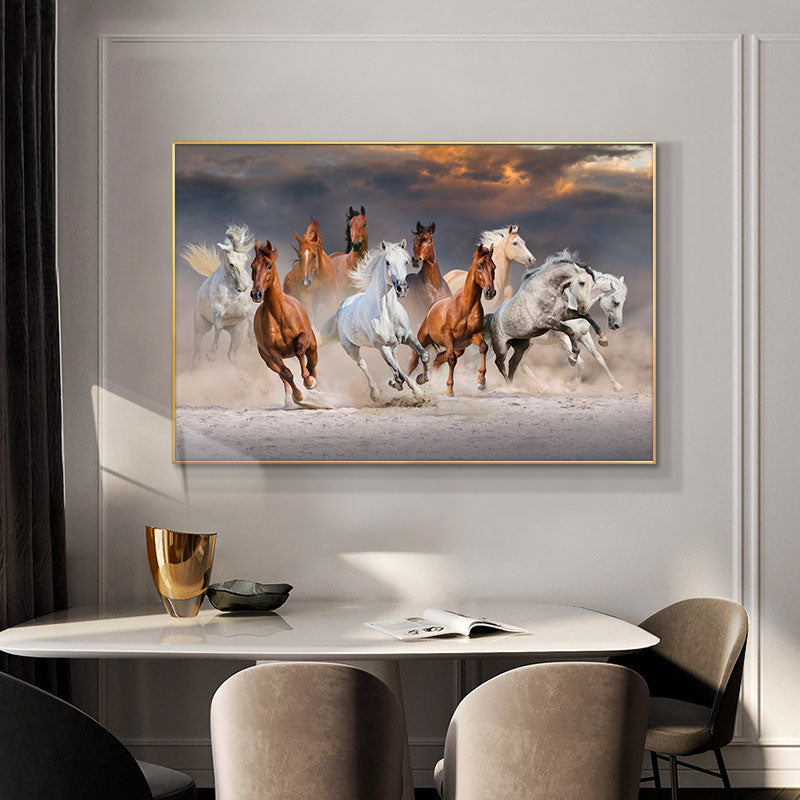 Ten Horses Gallop Oil Painting on Canvas Scandinavian Posters and Prints Cuadros