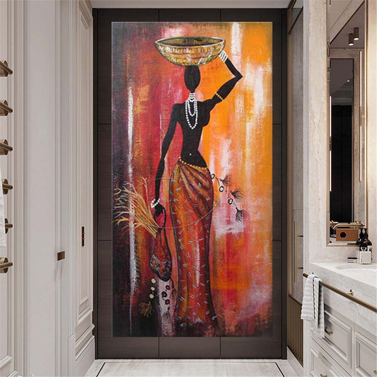 Modern Bohemian Girl Pattern Abstract Figure Oil Painting