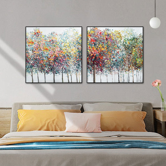 Abstract Colorful Trees Oil Painting Modern Nordic Canvas Painting Wall Art Posters