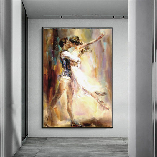 Gustav hand-painted oil painting ballet artist elegant dance
