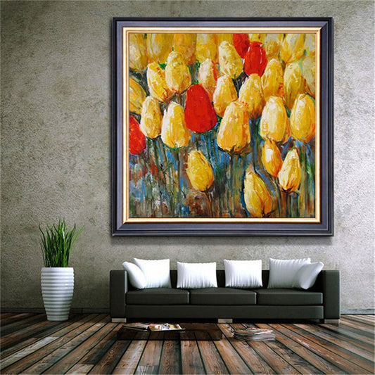 Monet hand-painted modern abstract oil painting romantic flower tulip