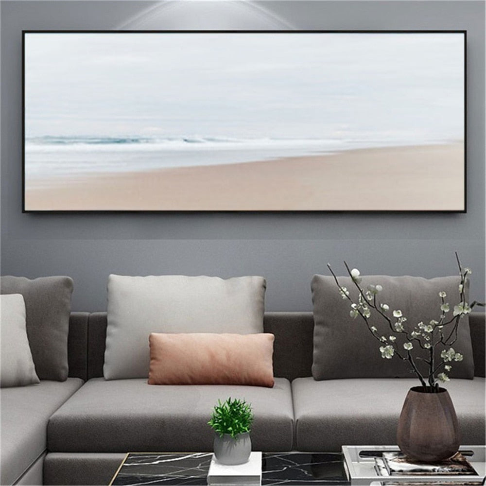 Large Size Abstract Hand-Painted Oil Paintings Sea View