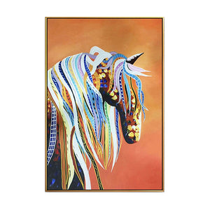 Hand-made modern horse oil painting modern living room lively