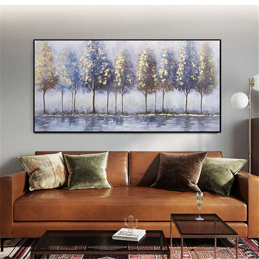 New 100% Hand Painted Abstract Trees Oil Painting Canvas