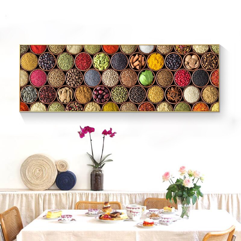 All kinds of Neat spices Kitchen Canvas Painting Cuadros Scandinavian Posters