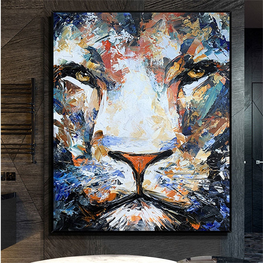 Hand-Painted Abstract Colorful Animal Oil Painting Franz Mark Fox