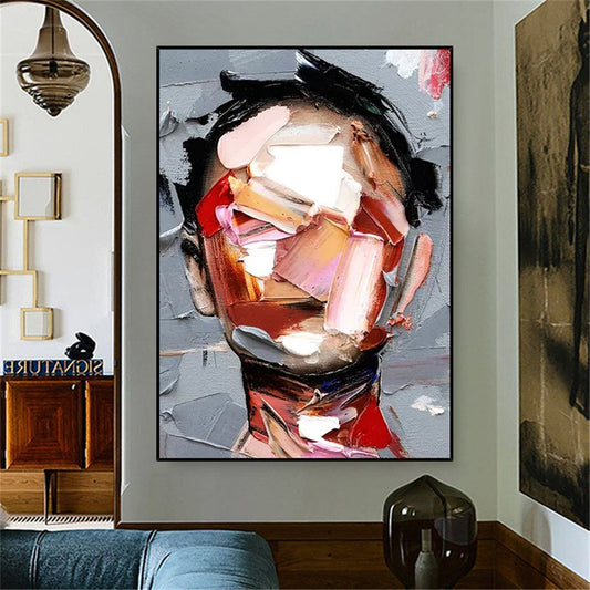 Hand Painted Modern Art Canvas Painting Facial abstract oil painting