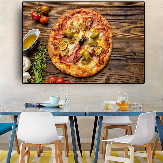 Pizza Vegetables Cooking Supplie Kitchen Canvas Painting Cuadros Posters and Prints