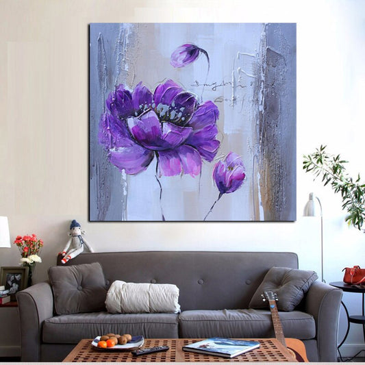 Abstract Floral Flower Oil Painting on Canvas Poster and Print Modern Pop Art Giclee