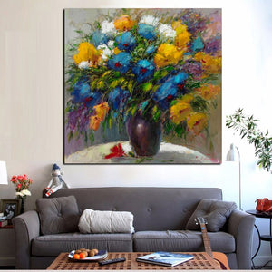 HD Print Abstract Floral in Vase Oil Painting on Canvas Morden Poster Wall Art Picture