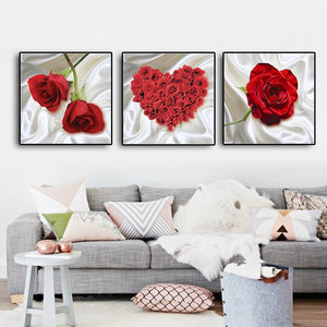 Rose Flower Canvas Painting Posters And Prints Wall Art Decorative Picture Scandinavian