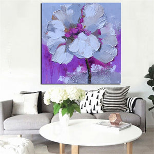 Print Abstract Floral Flower Oil Painting on Canvas Orchid Poster Minimalist Modern