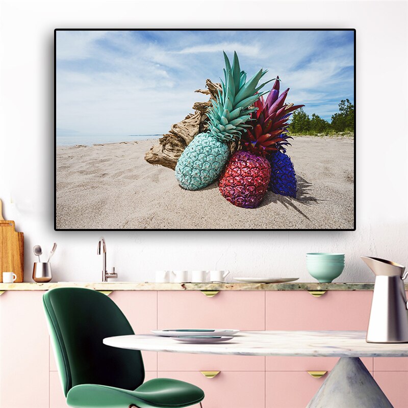 Nordic Pineapple Green Plant Posters and Prints Canvas Painting Scandinavian Pop Art