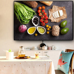 Vegetable Cooking Supplie Food Fruit Kitchen Canvas Painting Cuadros Scandinavian