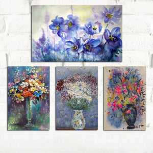 YWDECOR Modern Abstract Flower in a Vase Orchid Canvas Painting Print on Canvas