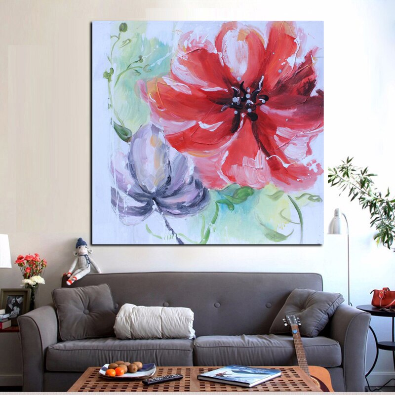 Print Abstract Artistic Orchid Flower Oil Painting on Canvas Modern Pop Art Poster Wall Picture