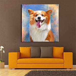 4K HD Print Modern Abstract Oil Painting Funny Animal Pet Oil Painting