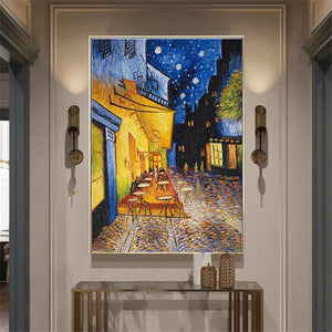 Famous Van Gogh Café Terrace Night Oil Painting Hand-Painted Canvas