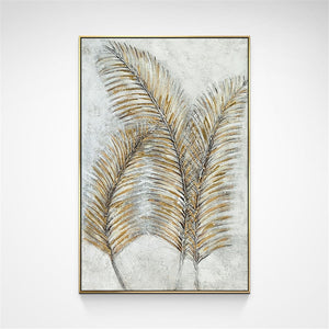 Hand-Painted Large Decoration Golden Plant Leaves