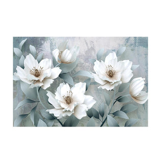 White Flower Plant Landscape Canvas Art Painting Scandinavian Posters